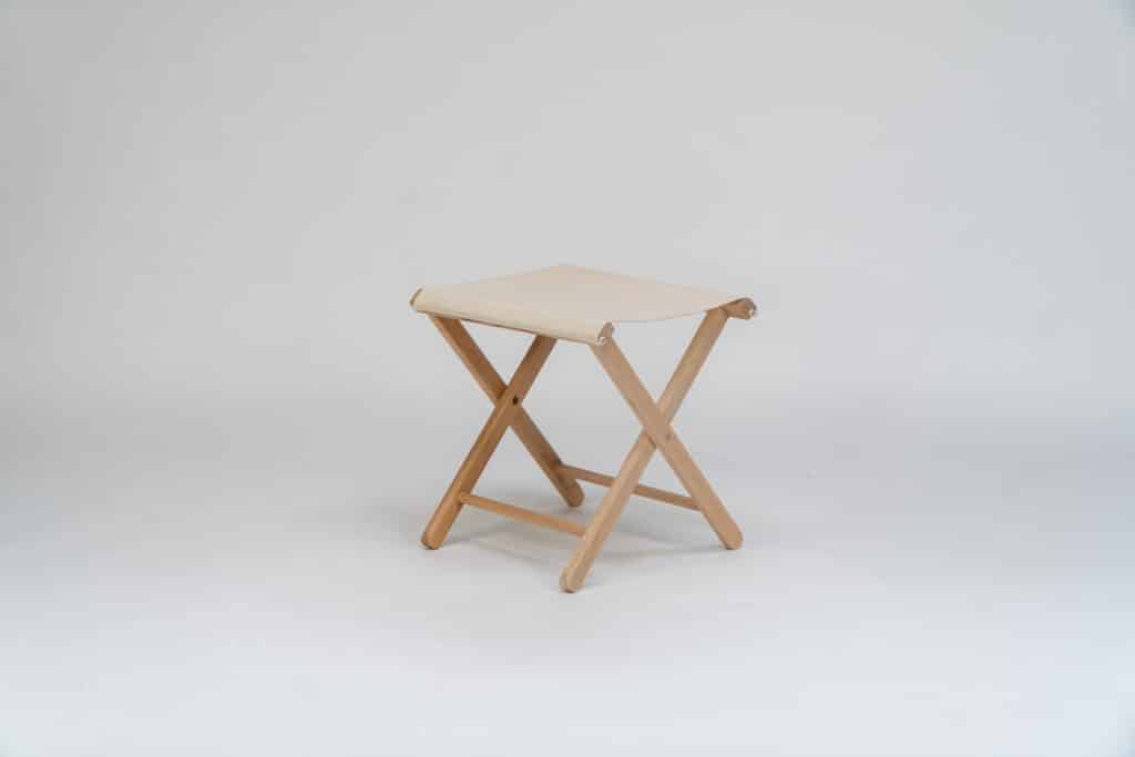 Beechwood Stool with Cream Fabric - created by Decks and Stipes Ireland