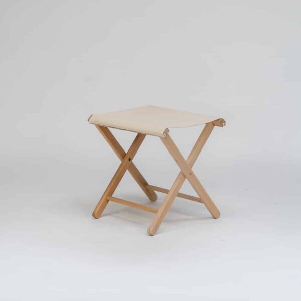 Beechwood Stool with Cream Fabric - created by Decks and Stipes Ireland