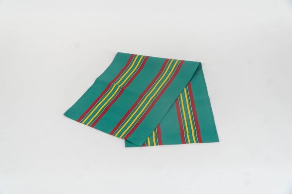 Birdwatching Fabric - red, yellow, jade, black and blue stripes by Decks and Stripes Ireland