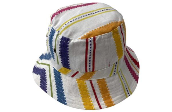 Bucket hat beachcombing stripe from other angle by Decks and Stripes Ireland