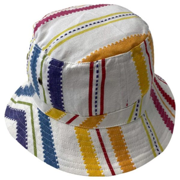 Bucket hat beachcombing stripe from other angle by Decks and Stripes Ireland