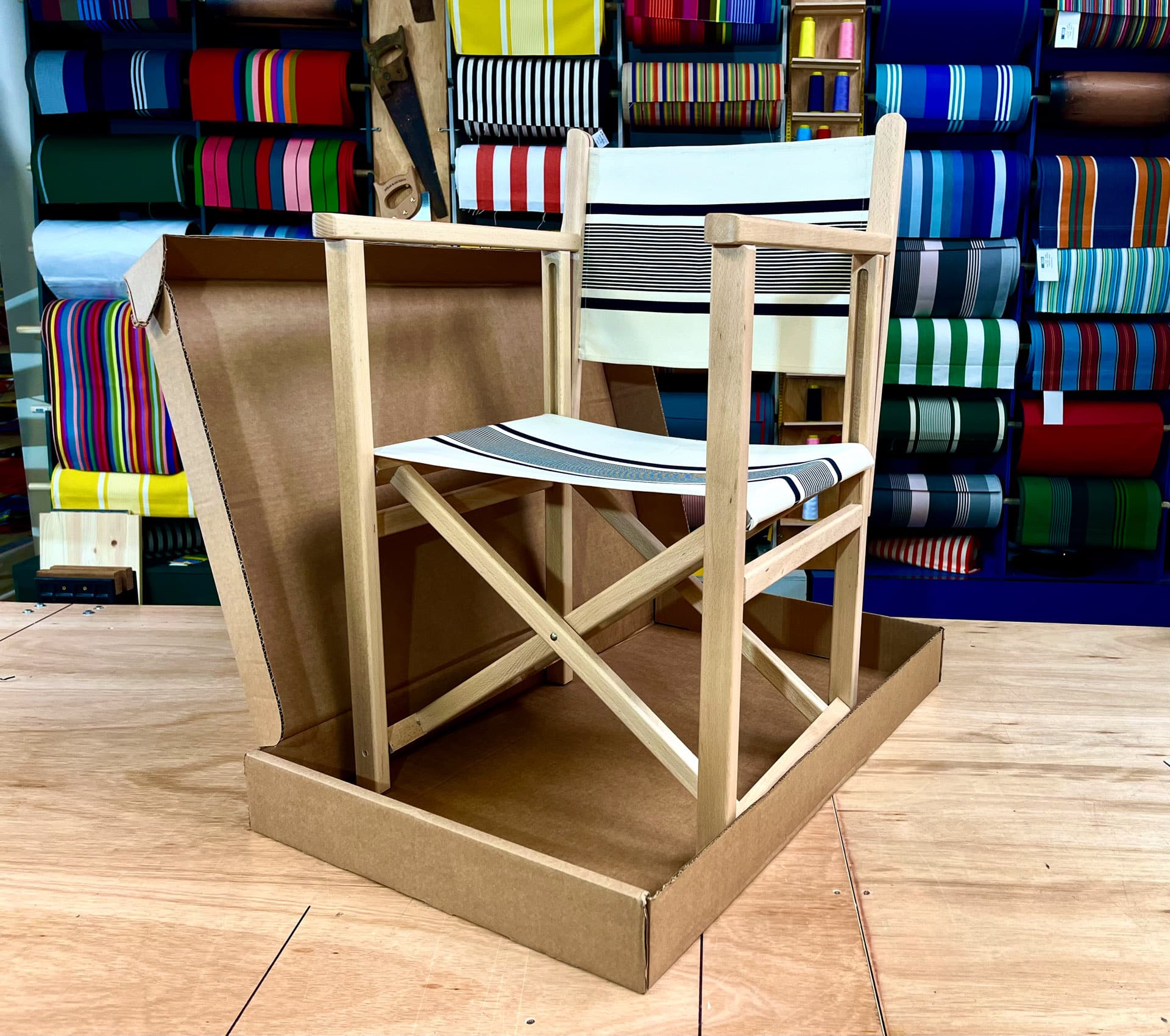 Directors chair with fabric by Decks and Stripes Ireland