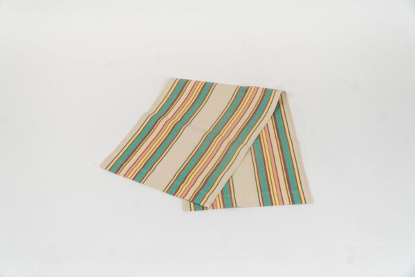 Lido fabric, beige, jade, red and yellow stripes by Decks and Stripes Ireland