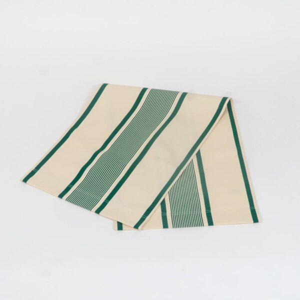 Maite Vert fabric, green and cream stripes by Decks and Stripes Ireland