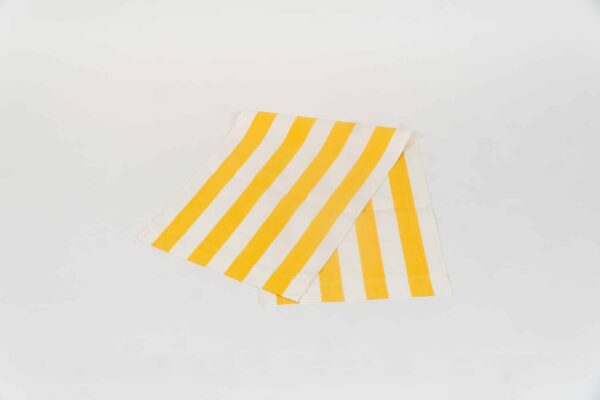 Shot Put fabric, yellow & white stripes by Decks and Stripes Ireland