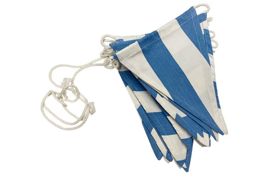 Stripe bunting sky blue white stripe by Decks and Stripes Ireland