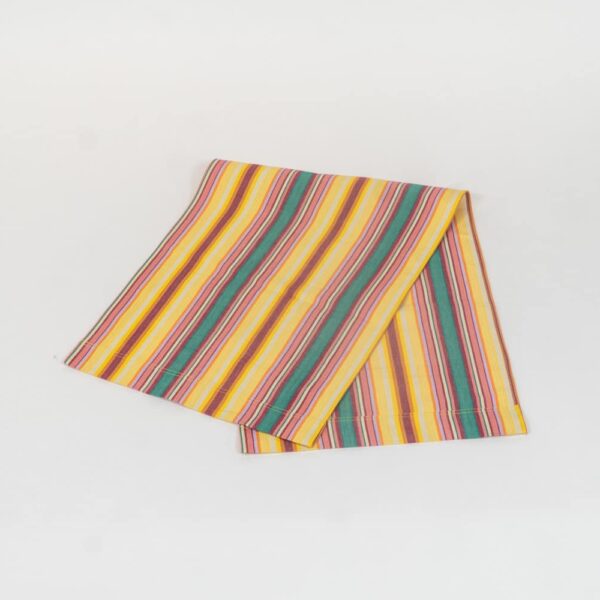 Waltzing fabric, yellow, pink, green, lavendar and white stripes by Decks and Stripes Ireland